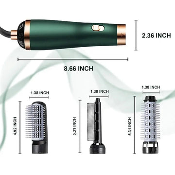 Multifunctional 3-in-1 Hair Dryer Brush with Replaceable Combs
